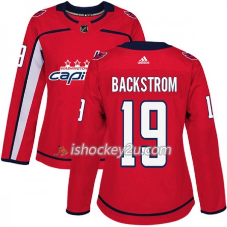 Dame NHL Washington Capitals Trøje Nicklas Backstrom 19 Adidas 2017-2018 Rød Authentic